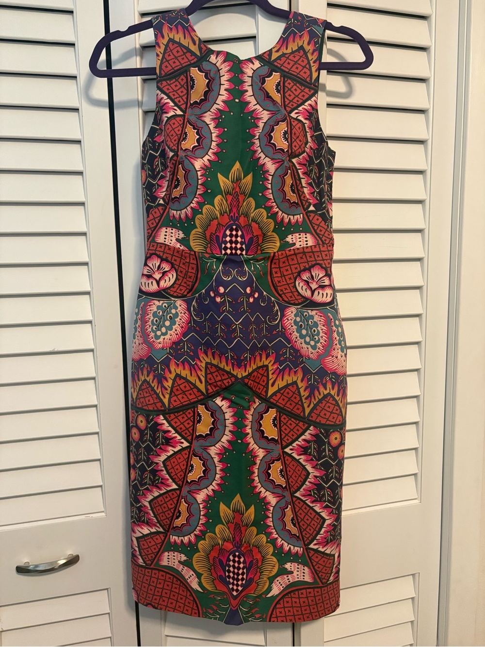 Maeve Floral Kaleidoscope Sleeveless Sheath Dress - Green / Multicolor